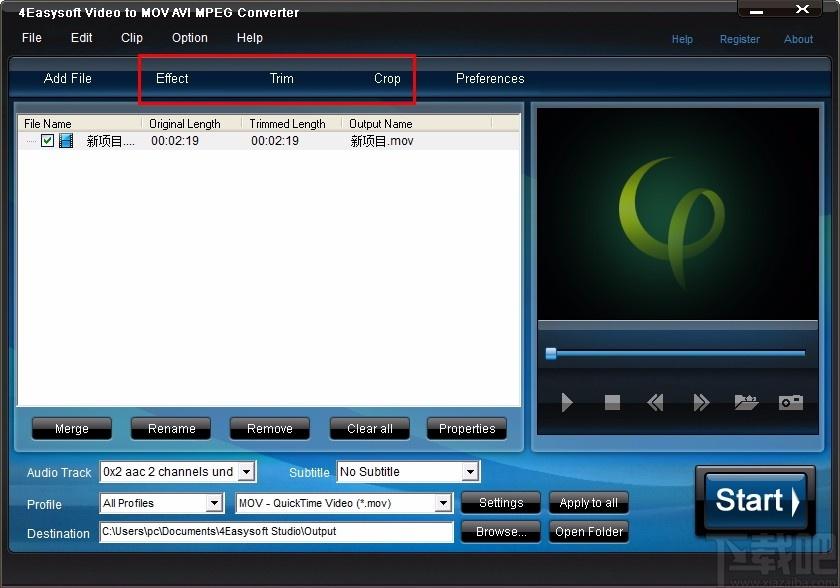 4Easysoft Video to MOV AVI MPEG Converter,视频格式转换