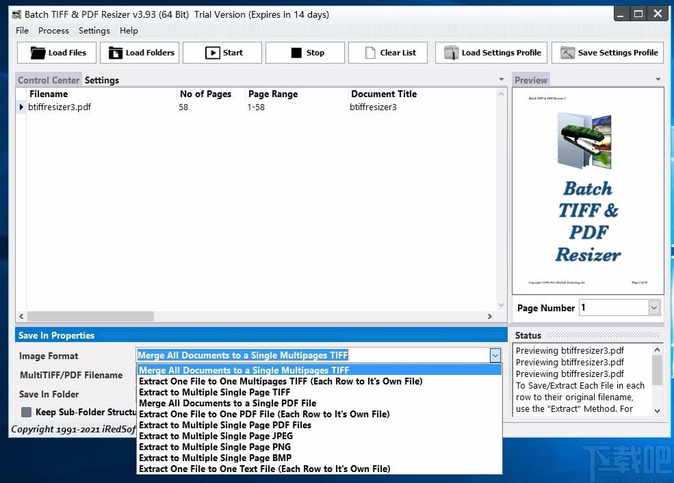 Batch TIFF PDF Resizer下载,PDF文件处理软件,PDF文件处理